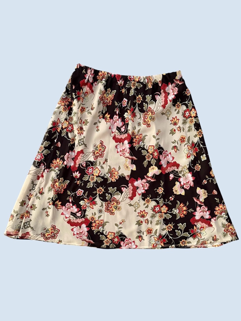 Lily Multi-Color Garden Floral A-Line Georgette Midi Skirt, Women’s M/L (No Tag)